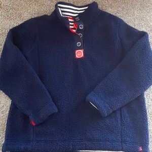 Joules Bonita Navy Sherpa Button Neck Fleece